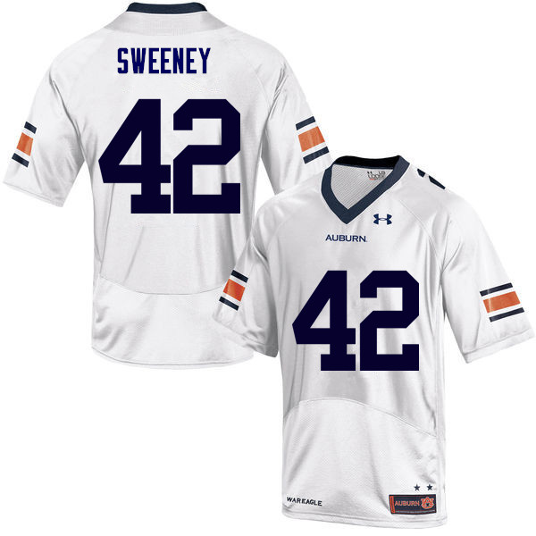 Auburn Tigers Men's Keenan Sweeney #42 White Under Armour Stitched College NCAA Authentic Football Jersey PES7074AU